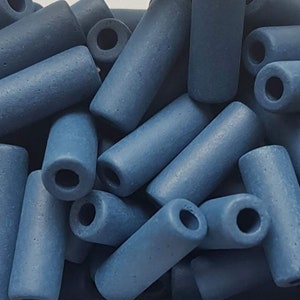 10 pcs/pc ceramic tubes gray blue (1054) 17 x 5 mm ceramic tube beads blue 17 x 5 mm greek beads mykonos beads