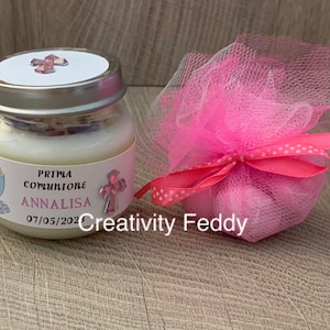 COMMUNION AND CONFIRMATION FAVORS with flavored soy wax candle