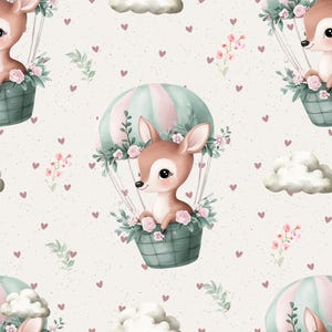 French Terry Meterware Kinder - Reh | Sweatstoff Meterware Waldtiere | Jersey Stoff Kinder Tiere | Bio Jersey | Babystoffe | Kinderstoffe