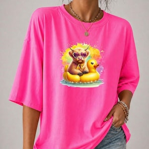 DTF Bügelbild Highland Kuh Sommer Ente | Aufbügler Damen Kinder lustig | Iron On Transfer bunt