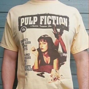 Pulp Fiction T Shirt 077 Retro Movie Yellow Unisex Tee