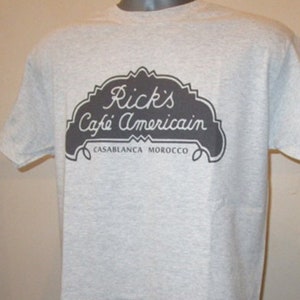 Rick's Cafe Americain T Shirt 219 Retro Movie Grey Unisex Tee