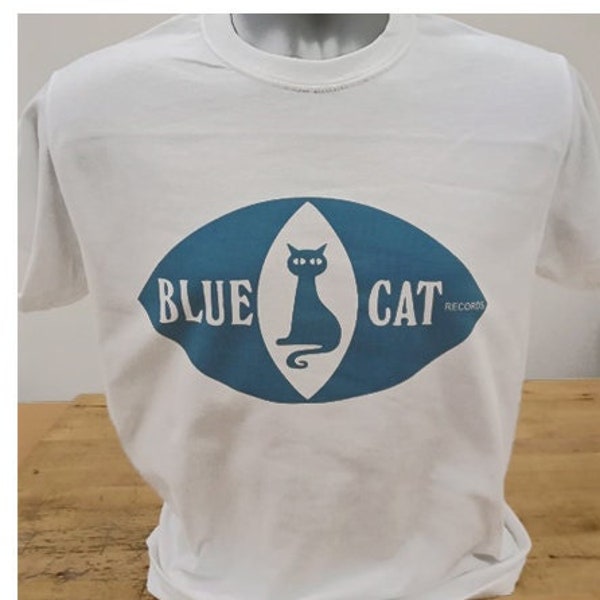 Blue Cat Records T Shirt 098 Retro Music White Unisex Tee