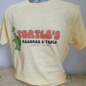 Turtle's Records And Tapes T Shirt 041 Retro Yellow Unisex Tee