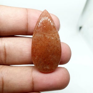 Drop Strawberry Quartz Cabochon: Loose Gemstone (40 X 19 X 6mm)