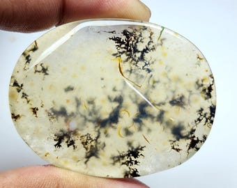 Unique Shazar Dendrite Agate Cabochon - Natural Gemstone for Jewelry Making