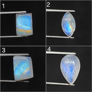 Natural Rainbow Moonstone Cabochon AAA Quality Gemstone Rainbow Moonstone Blue Fire Cabochon Moonstone Loose stone