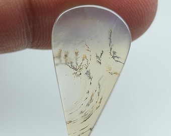 Shazar Dendritic Agate Cabochon – Natural Stone for Jewelry Making, Tree Pattern Gemstone