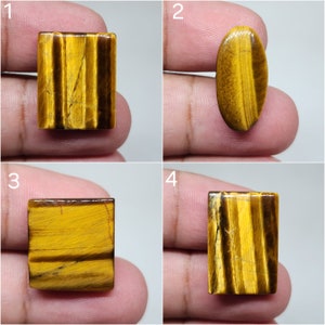 Natural Tiger&#39;s Eye Cabochon, Loose Gemstone, Tiger Eye Crystal, Jewelry Making Stone, Tiger Eye Gemstone, Healing Crystals