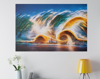 Big waves Wall art Wall decor Room decoration Canvas Wall Art decoration Unique art Birthday gift