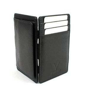 Genuine Leather Mens Purse Magic Wallet Flip Money Credit Card RFID Blocking