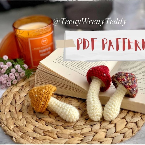 Crochet Pattern Toadstool,Home decor Ornaments, Autumn decoration,Crochet Mushrooms, Fall decoration