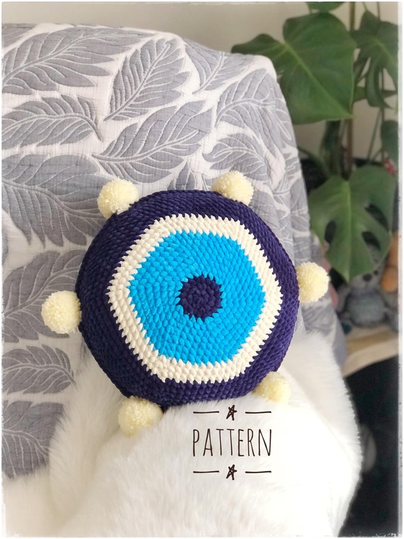 Crochet PATTERN Evil Eye Pillow Etsy