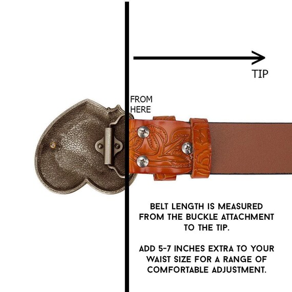 Floral Western Bull Skull Leather Belt | Buckle Embossed  display picture 3