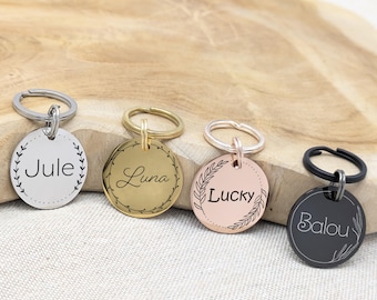 Dog tags stainless steel engraved with frame personalized different designs, sizes and colors - with name and phone number