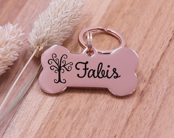 Stainless steel tag gothic tree bone dog tag engraved and personalized