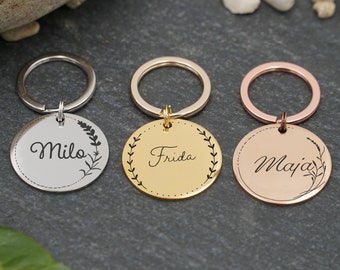 Dog tags stainless steel engraved with frame personalized different designs, sizes and colors - with name and phone number