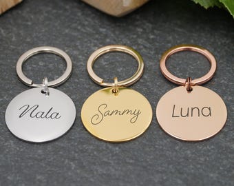 Dog id stainless steel engraved personalized different designs, sizes and colors - with name and phone number