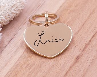 Hundemarke Herz rostfreier Edelstahl verschiedene Größen Hundemarke graviert und personalisiert - mit Name und Telefonnummer