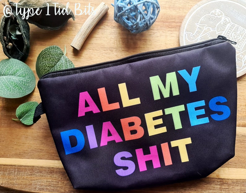 Diabetes Kit Bag All My Diabetes Shit Funny Diabetic Travel Bag Pouch Gift for Diabetic Emergency Birthday Christmas Gifts T Bottom image 1