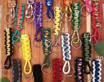 Paracord Keyring / Paracord Keyfob Handmade Paracord Keyrings 12cm Long With Ring Gift Key Fob Key Ring