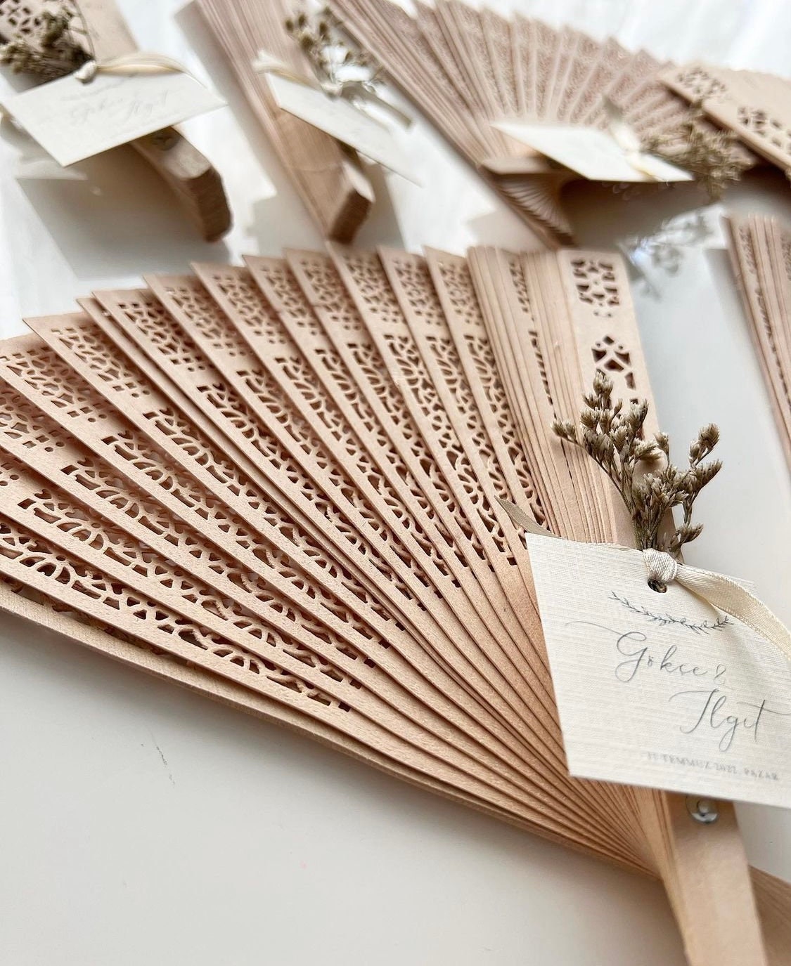 GiftBoutiqueN Unique Wedding Fan Favors, Personalized and Rustic, Custom Wedding Favors, Fans for Guests, Fan Party Favors, Bulk Wedding Fans