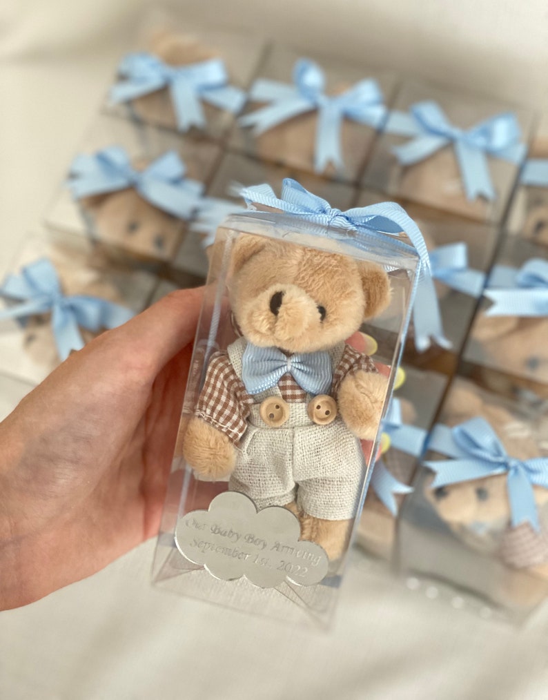 Custom Teddy Bear Baby Shower Favors Teddy Bear Keychain Etsy
