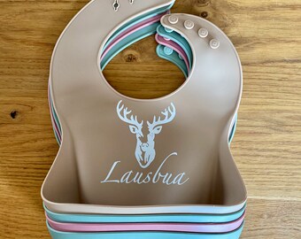Bavarian silicone bib for babies with drip tray