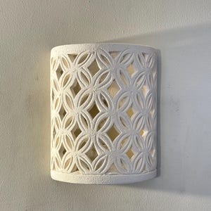 Handmade Terracotta Wall Sconce – Rustic Off-White Clay Candle Holder – Eco-Friendly Boho Decor