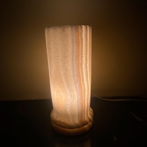 alabaster table lamp, alabaster floor lamp, unique lamp, natural stone lamp, marble lamp, Egyptian handmade alabaster lamp.