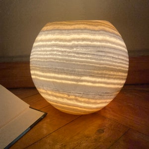 Alabaster lamp, Egyptian Alabaster, table lamp, rare alabaster stone.