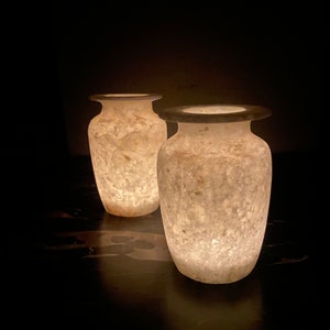 Alabaster tealight vase 20cm, alabaster candle holder, white alabaster, alabaster candle holder, alabaster stone.