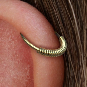 20G Helix Hoop Piercing - 14k Gold Filled Unique Cartilage Rings For Women Men - 8mm Ear Ring Jewelry Handmade