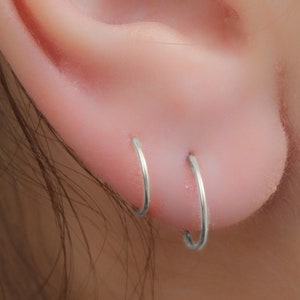 925 Silver Earrings Set 8mm 10mm Huggie Ear Rings For Women - Snug Ear Hoops Handmade Cartilage Jewelry
