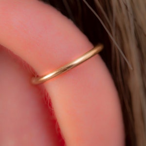 Piercing Jewelry Thin Helix 18 Gauge Gold Filled Earring - Simple Cartilage Hoop Piercing - Hypoallergenic 8mm Diameter 0.2 Inches