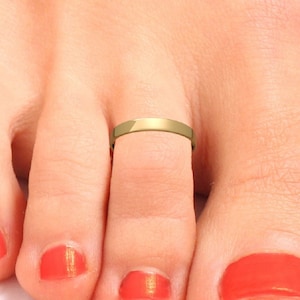 Flat Toe Ring - 14k Gold Filled Dainty Toe Hoop 14mm - Handmade Toe Jewelry For Women