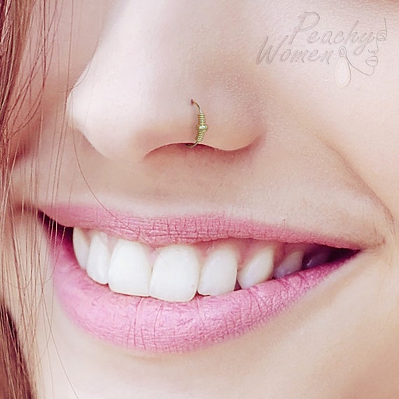Beaded nose hoop best sale