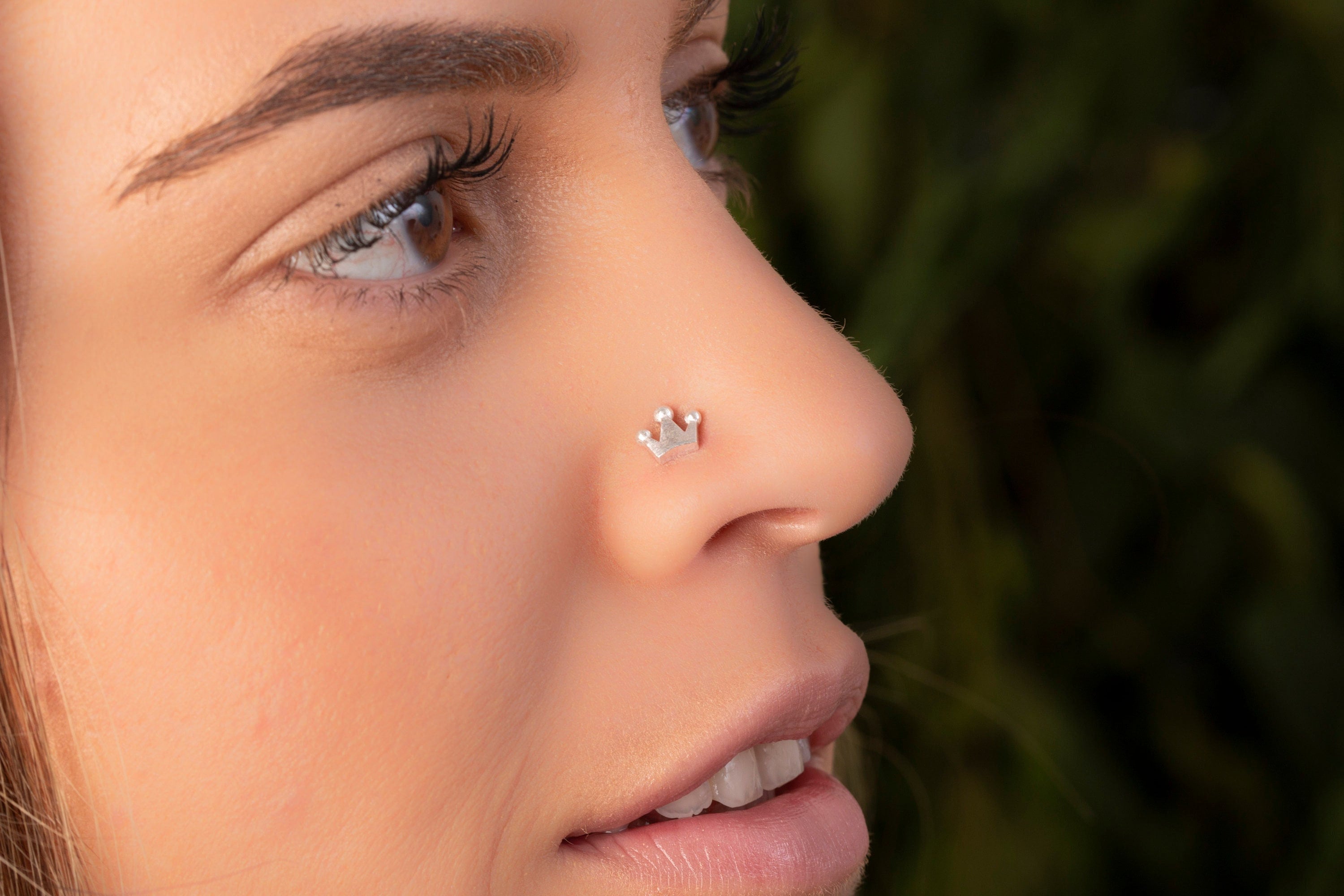 Crown Nose Stud Piercing for Women Dainty Crown Nose Stud 925