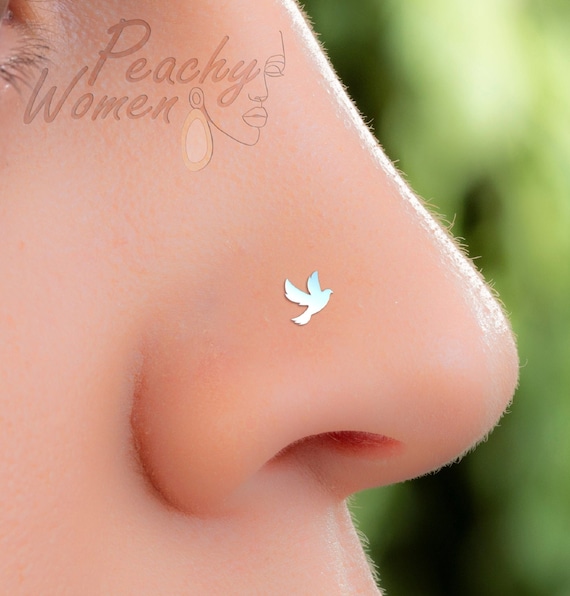 Buy OM Nose Stud Indian Nose Stud 925 Sterling Silver Nose Stud Nose  Piercing Black Nose Ring Unique Nose Piercing Body Jewelry Online in India  - Etsy