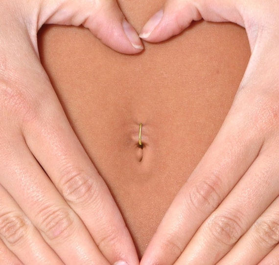 Belly Button Ring 14k Gold Filled Belly Piercing 18 Gauge Belly