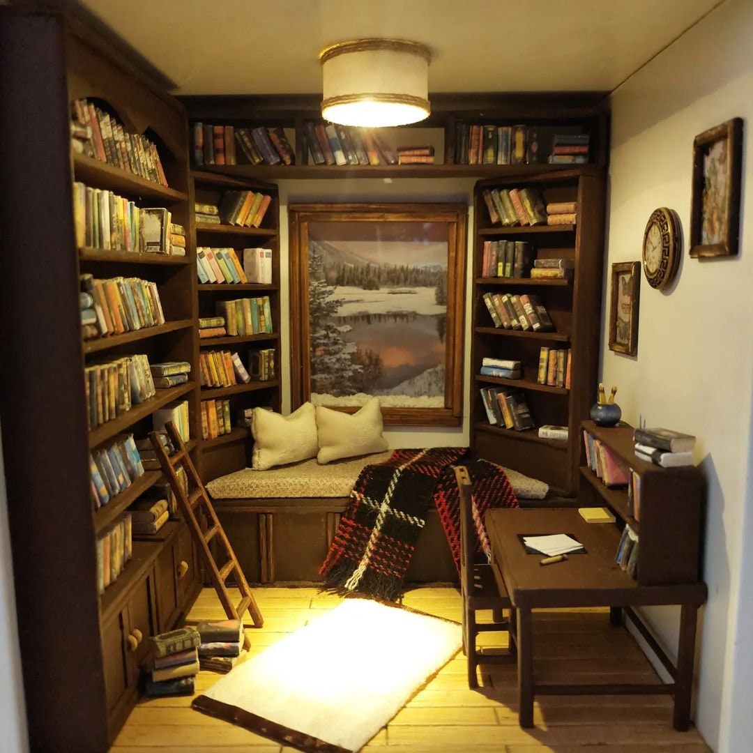 Cjeuxnr DIY Book Nook Kit - 3D Miniatur Bahnhof Für Bücherregal