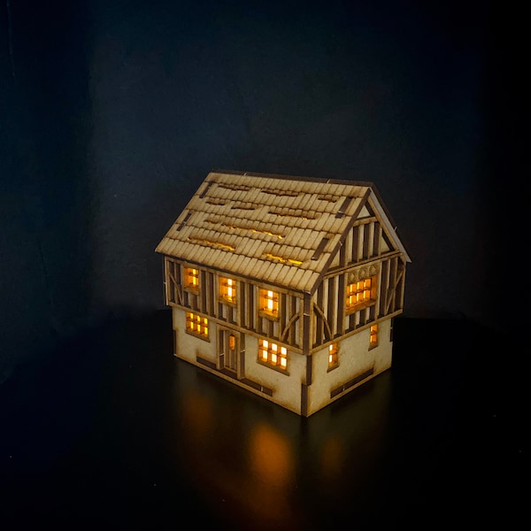 Tudor House 2 Storey MDF Craft kit.