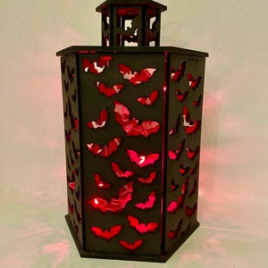 Bat Night Light, Lantern, Halloween, Gothic, Night light, Bedroom light, Themed light, Themed night light, Flying bats, Bat decor