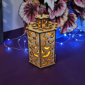 Bat Night Light, Lantern, Halloween, Gothic, Night light, Bedroom light, Themed light, Themed night light, Flying bats, Bat decor