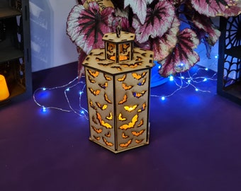 Bat Night Light Lantern . Flash Sale !!!! Halloween . Gothic .