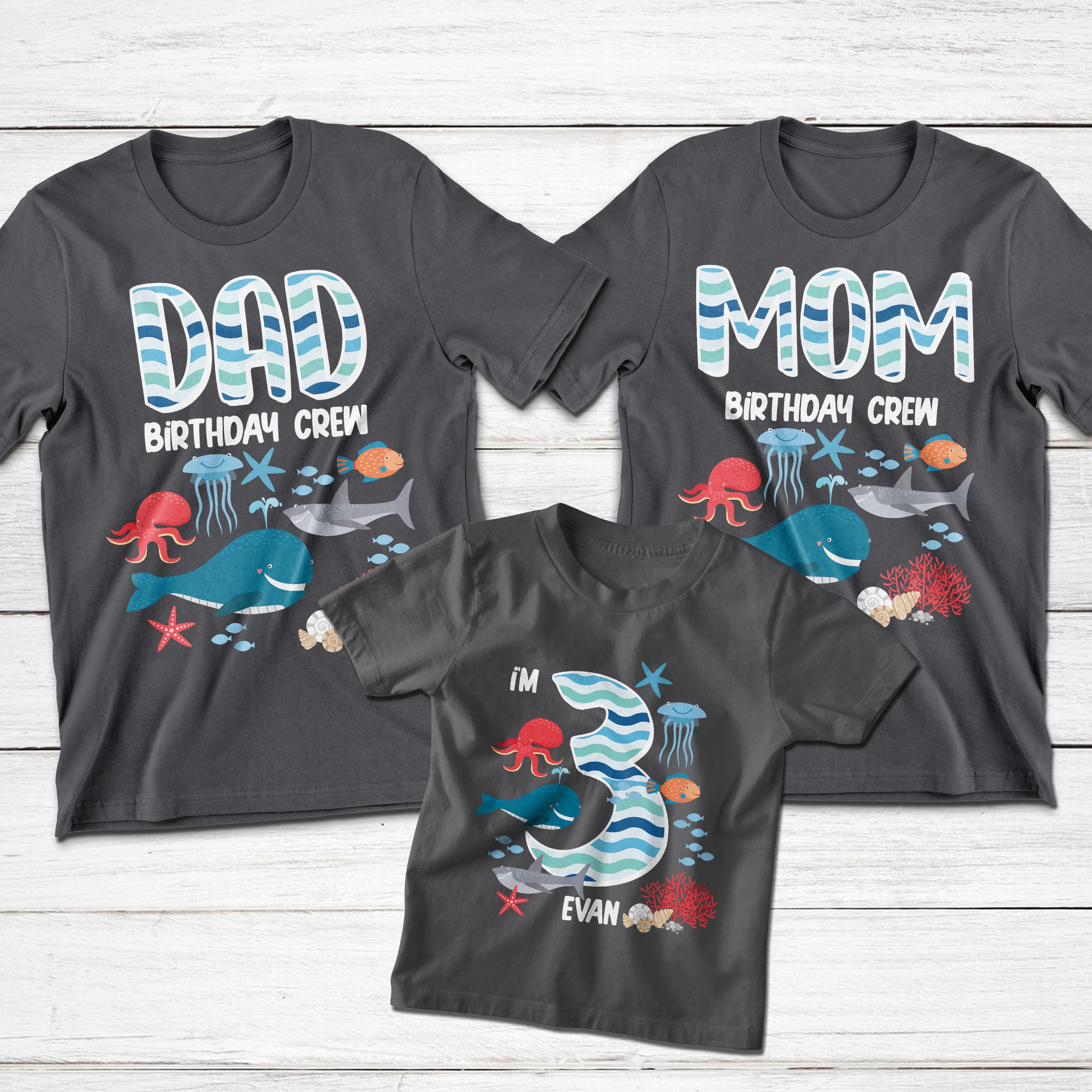 Family Matching Ocean Sea Birthday Shirts Personalized Sea - Etsy