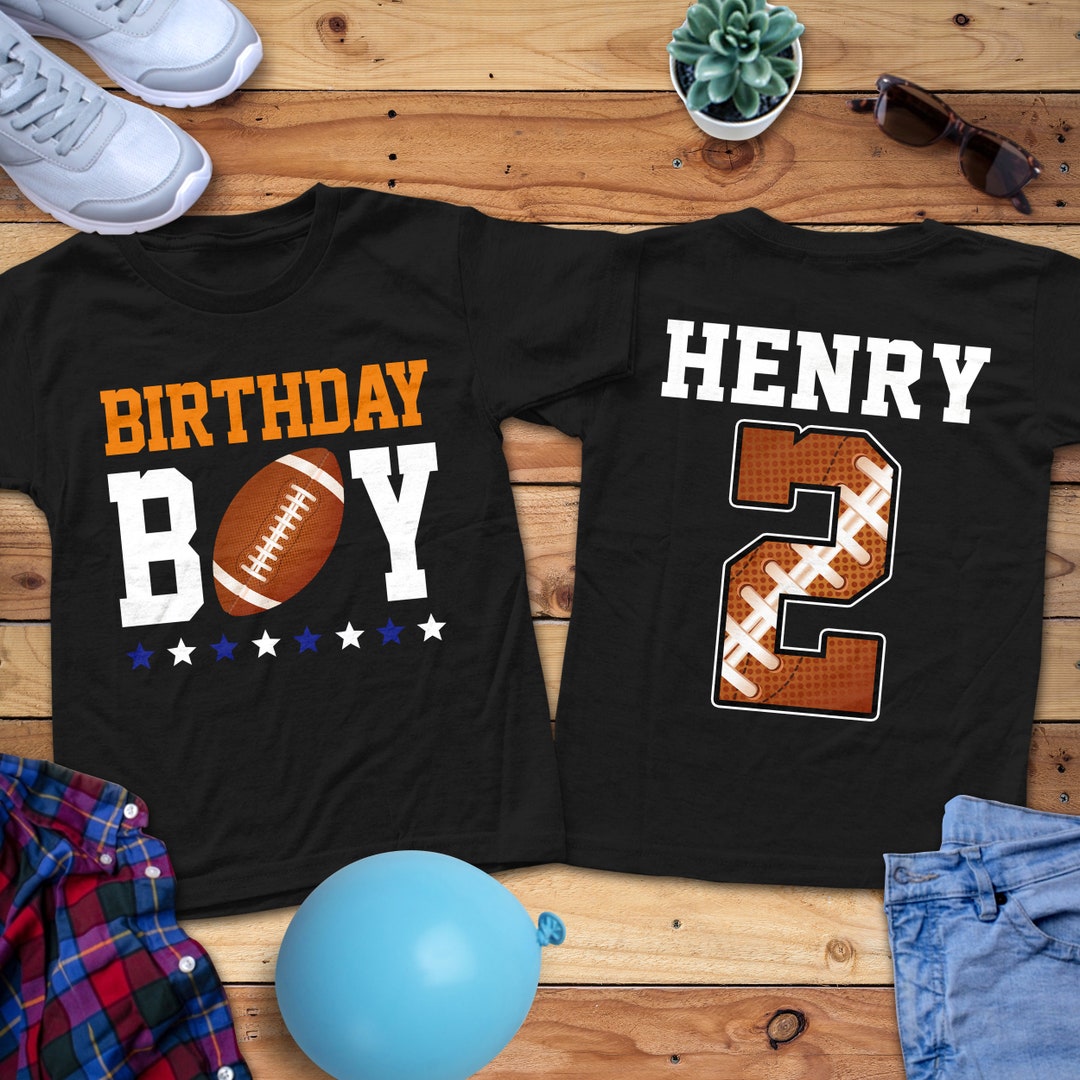 Football Birthday Boy Tshirt Custom Age Birthday Shirt Football