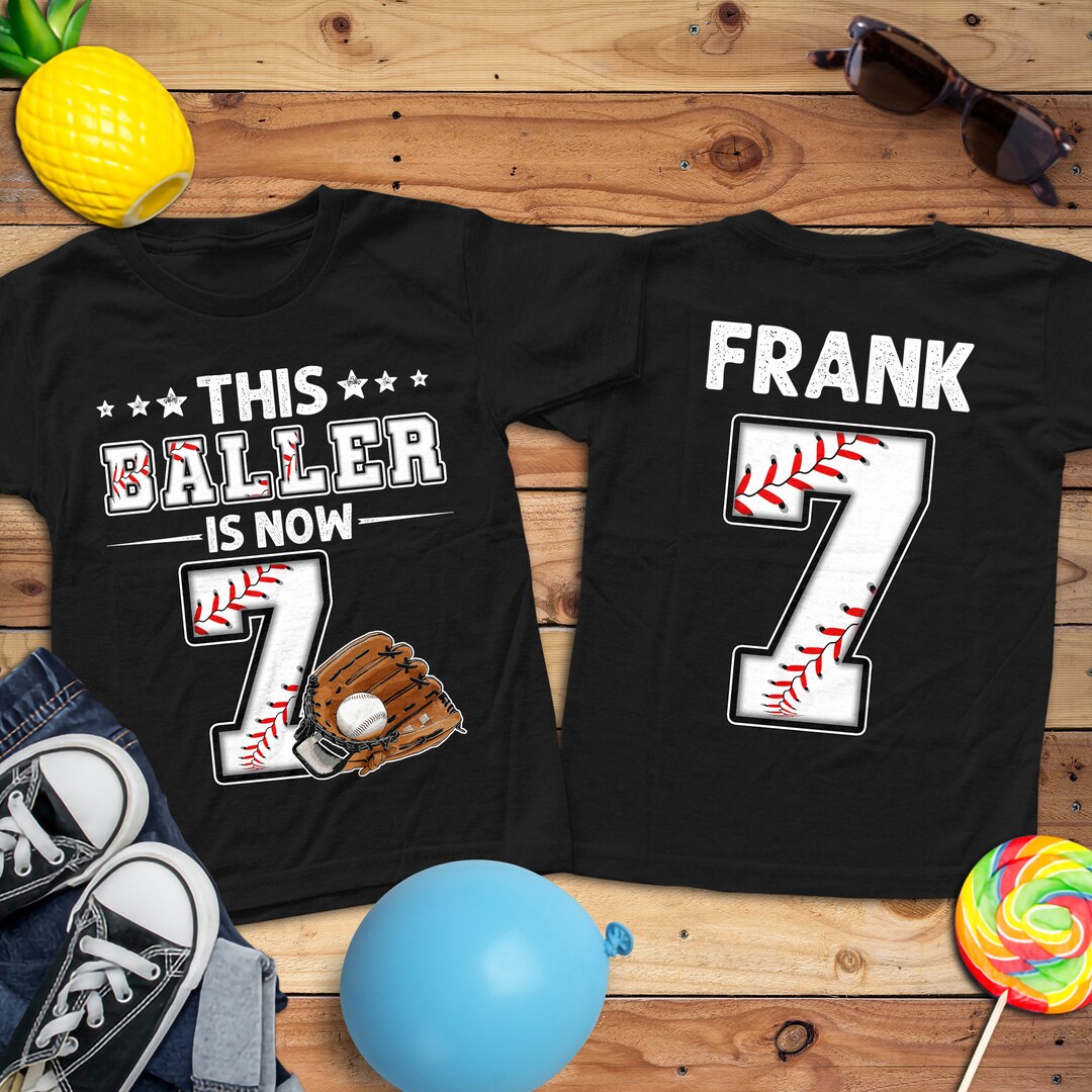 Birthday Boy Baseball T-shirt Custom Age Birthday Shirt Baseball ...