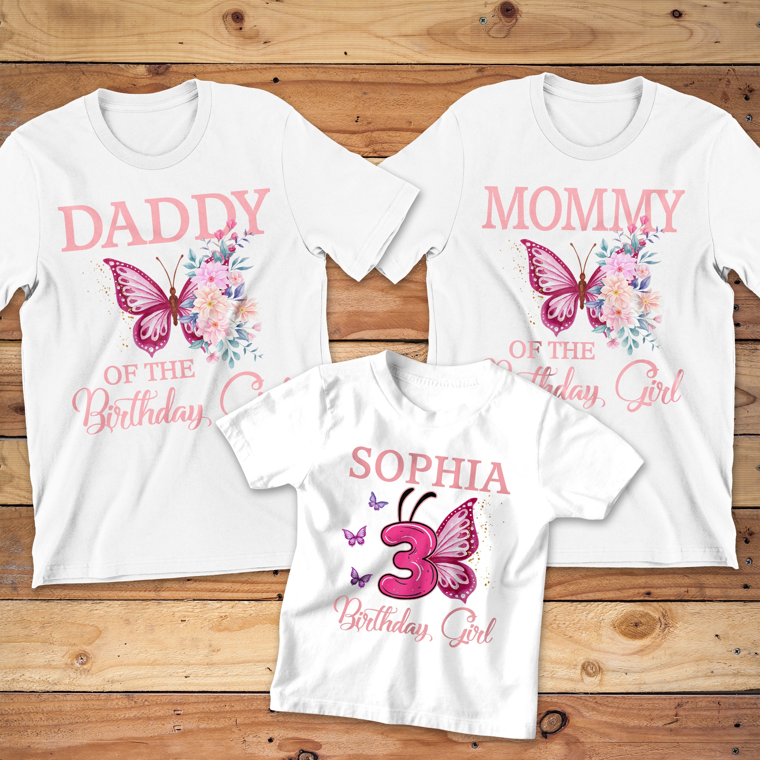 Butterflies Family Birthday Shirts Floral 1st Birthday Girl Etsy