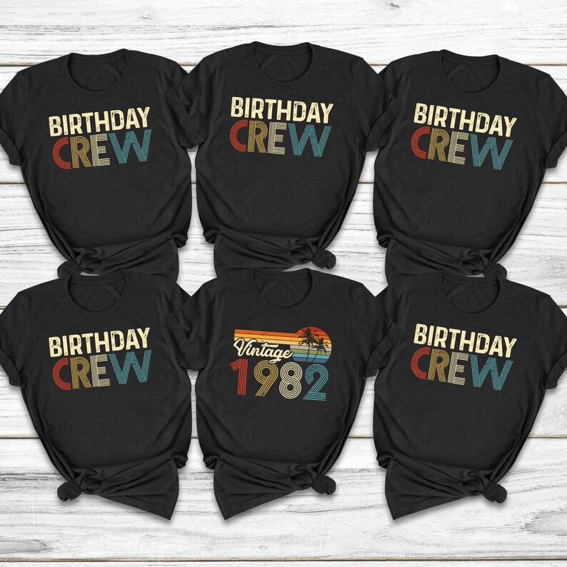 Birthday Crew Shirts Retro Birthday Group T Shirts Birthday Etsy